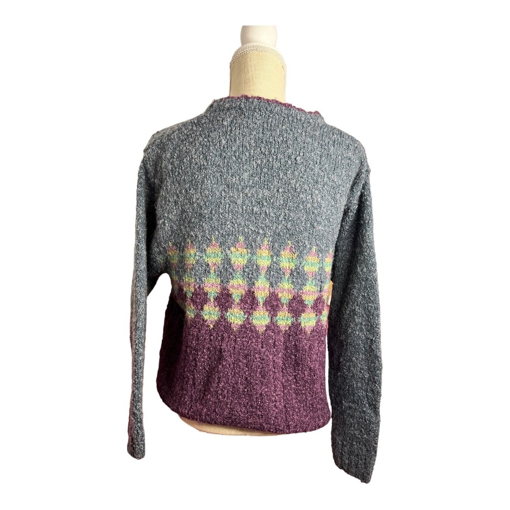 Northern Isles Wool Blend V Neck Purple Blue Soft  Cottagecore Womens M Cardigan - Picture 8 of 11